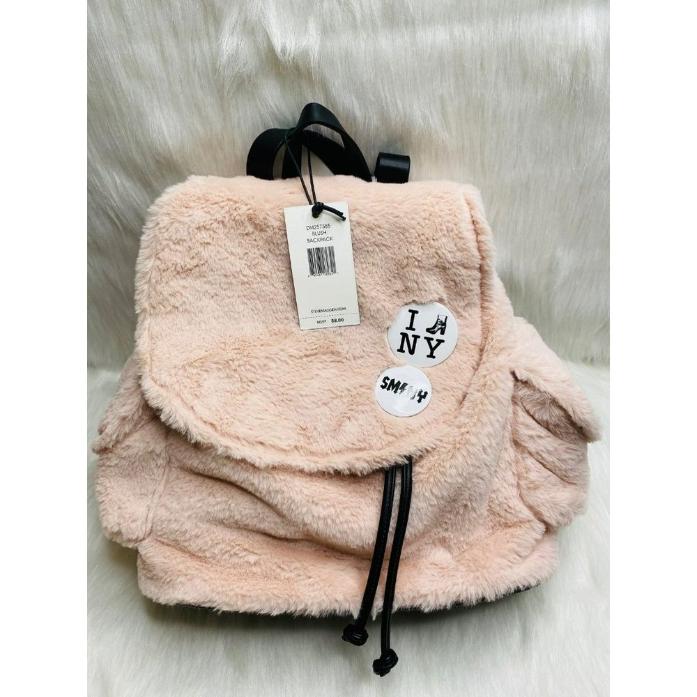 Steve Madden Pink Faux Fur Backpack
